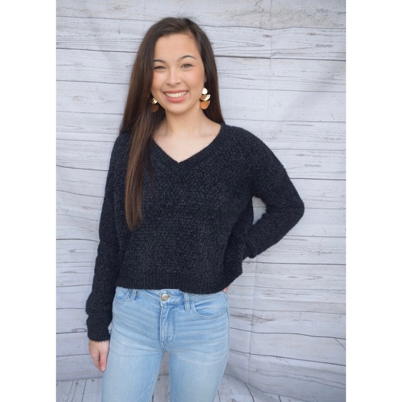 Black Chenille Sweater - Picture 2 of 2